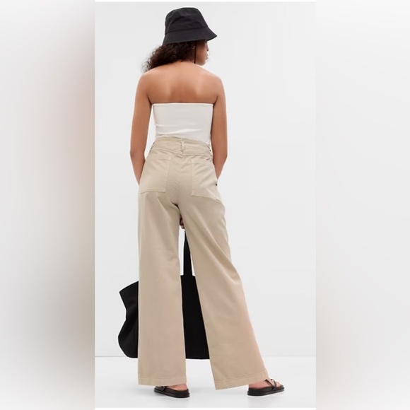 GAP Women's Size 4 Loose Khaki Pants In Moonstone Beige 100% Cotton Preppy - Picture 5 of 12